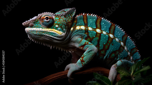 chameleon  isolated  neutral background  generative ai
