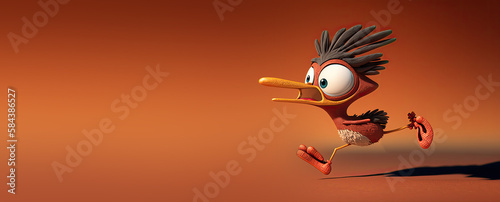 Cute Cartoon Road Runner Ru...
