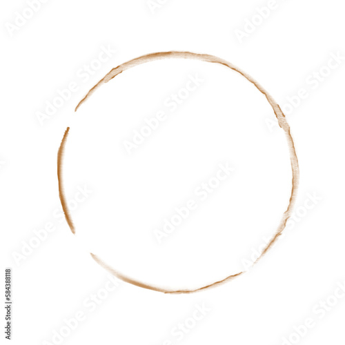 Coffee stains isolated on a transparent background. Royalty high-quality free stock PNG image of Coffee and Tea Stains Left by Cup Bottoms. Round coffee stain isolated, cafe stain fleck drink beverage