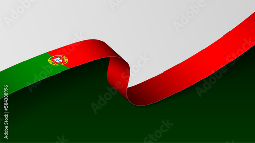 Portugal ribbon flag background.