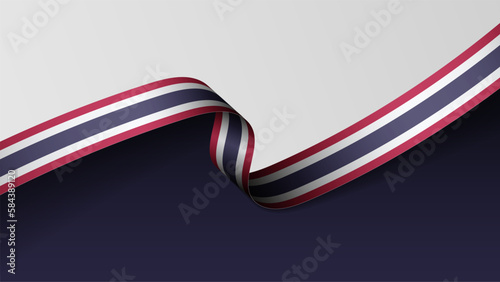 Thailand ribbon flag background.