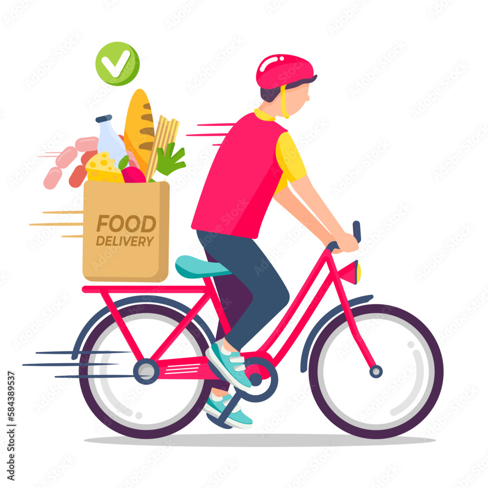 Online fast express delivery service isolated icon food delivery