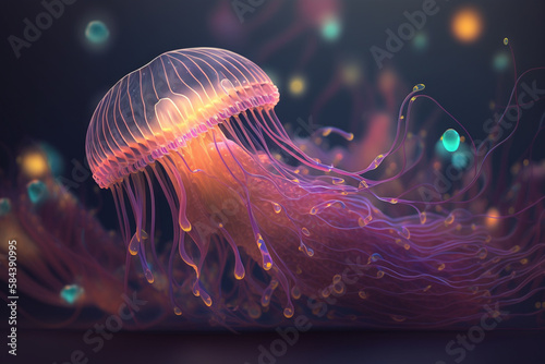 Glowing Deep-Sea Jellyfish: A Radiant Beauty in the Darkness