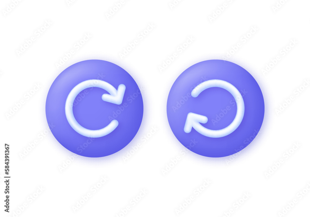 3D Circle arrows isolated on white background. Arrow recycle and rotation icon. 3D Circle arrows isolated on white background. Arrow recycle and rotation icon.