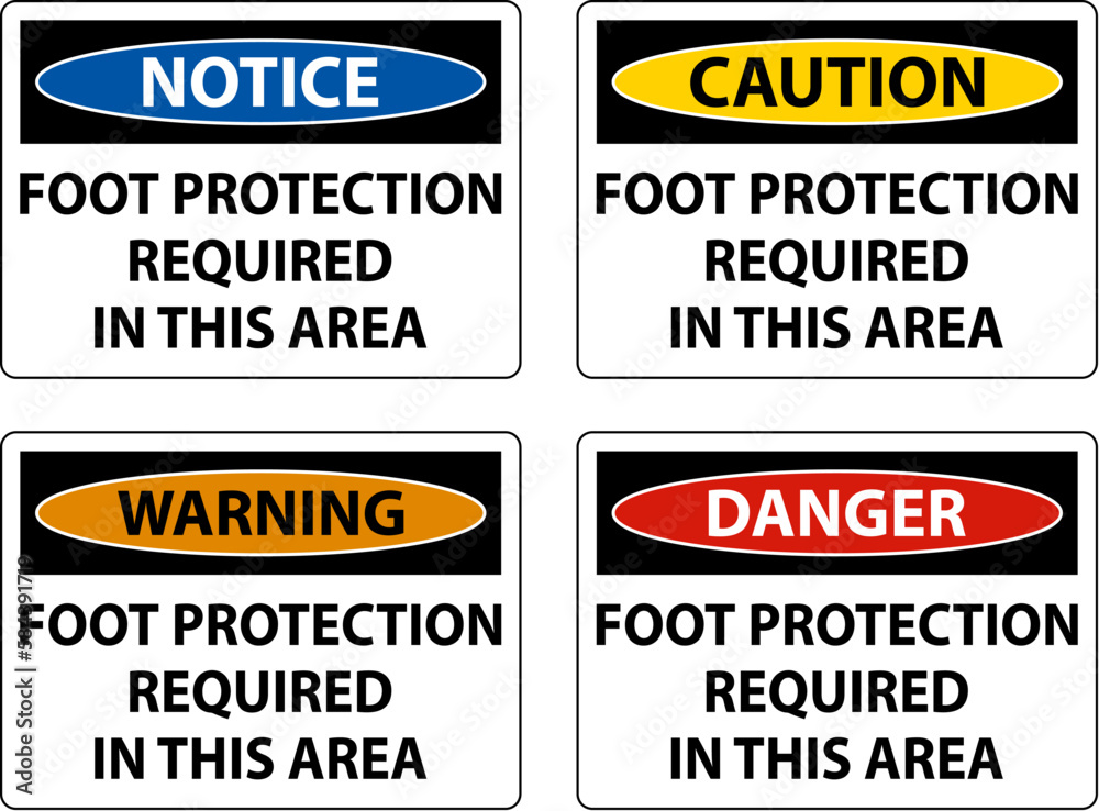 Foot Protection Required in This area Sign