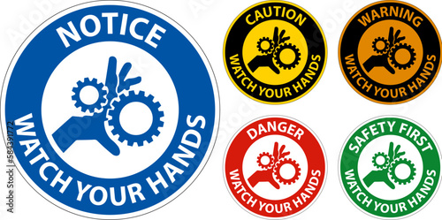 Danger Sign Watch Your Hands And Fingers