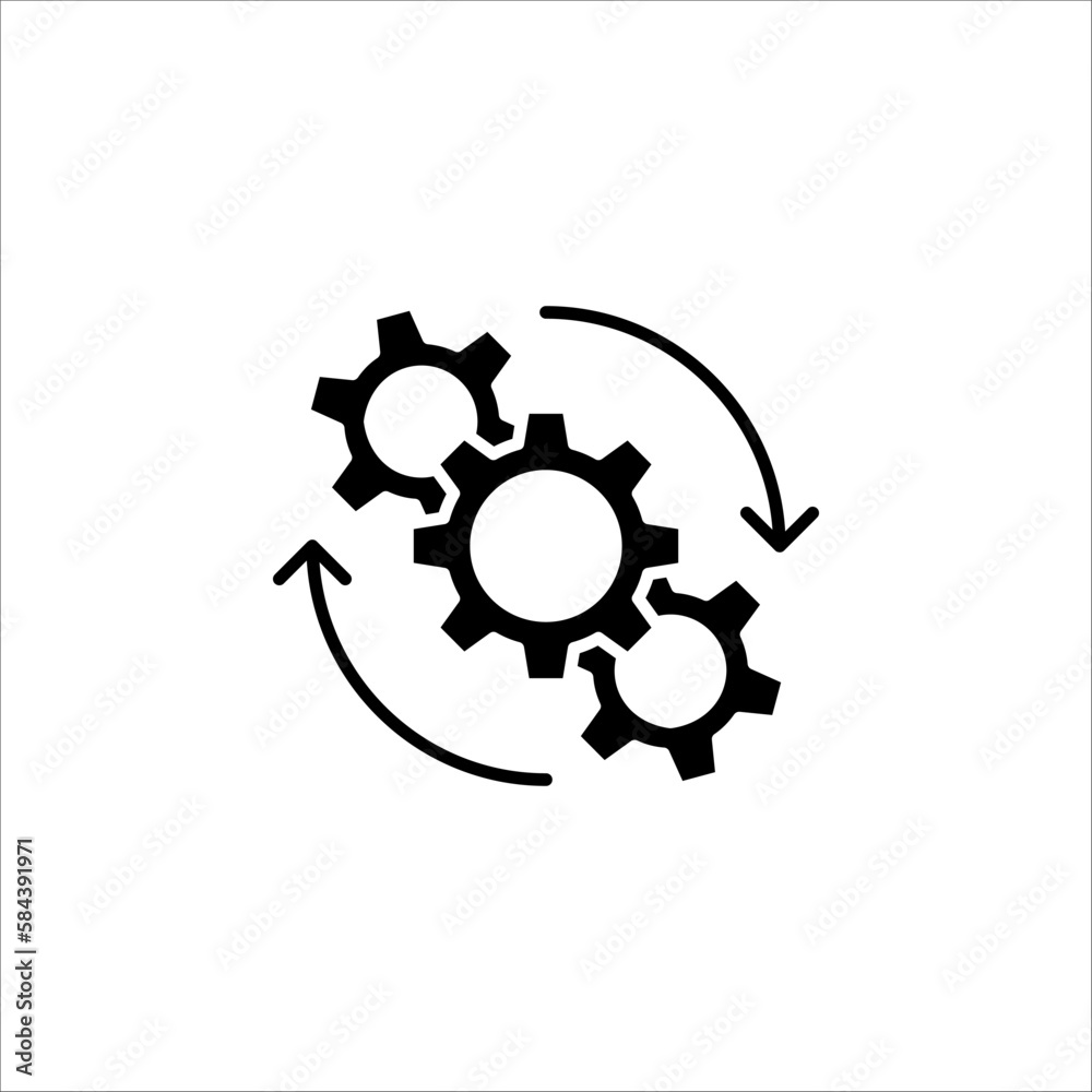 Process icon symbol in black for your web site design, app, UI. Simple operations icon. Vector illustration on white background Process icon symbol in black for your web site design, app, UI. Simple operations icon. Vector illustration on white background