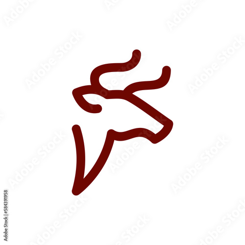 simple abstract bull line icon logo vector design, modern animal Toro or taurus logo minmal pictogram design