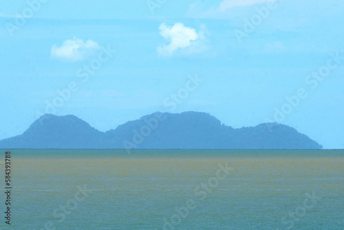 Tenggol Island or Pulau Tenggol scenery at Pantai Teluk Lipat, Dungun, Terengganu, Malaysia