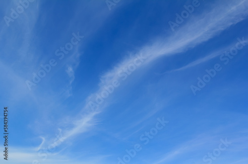 blue sky and gentle streaks of clouds