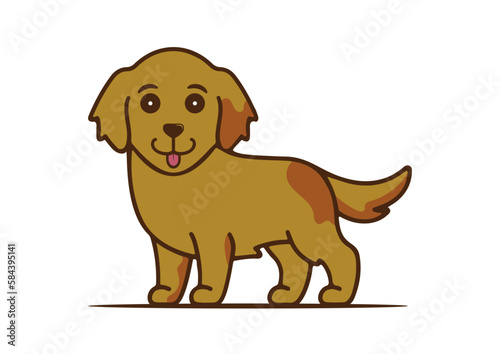 Dog Icon Vector Flat Design On White Background