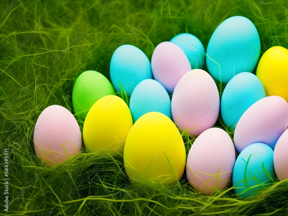 happy easter holiday, colorful eggs background
