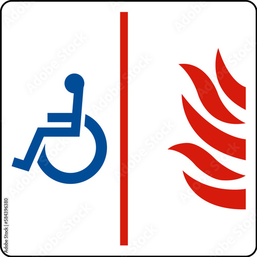 Accessible Area of Refuge Sign On White Background