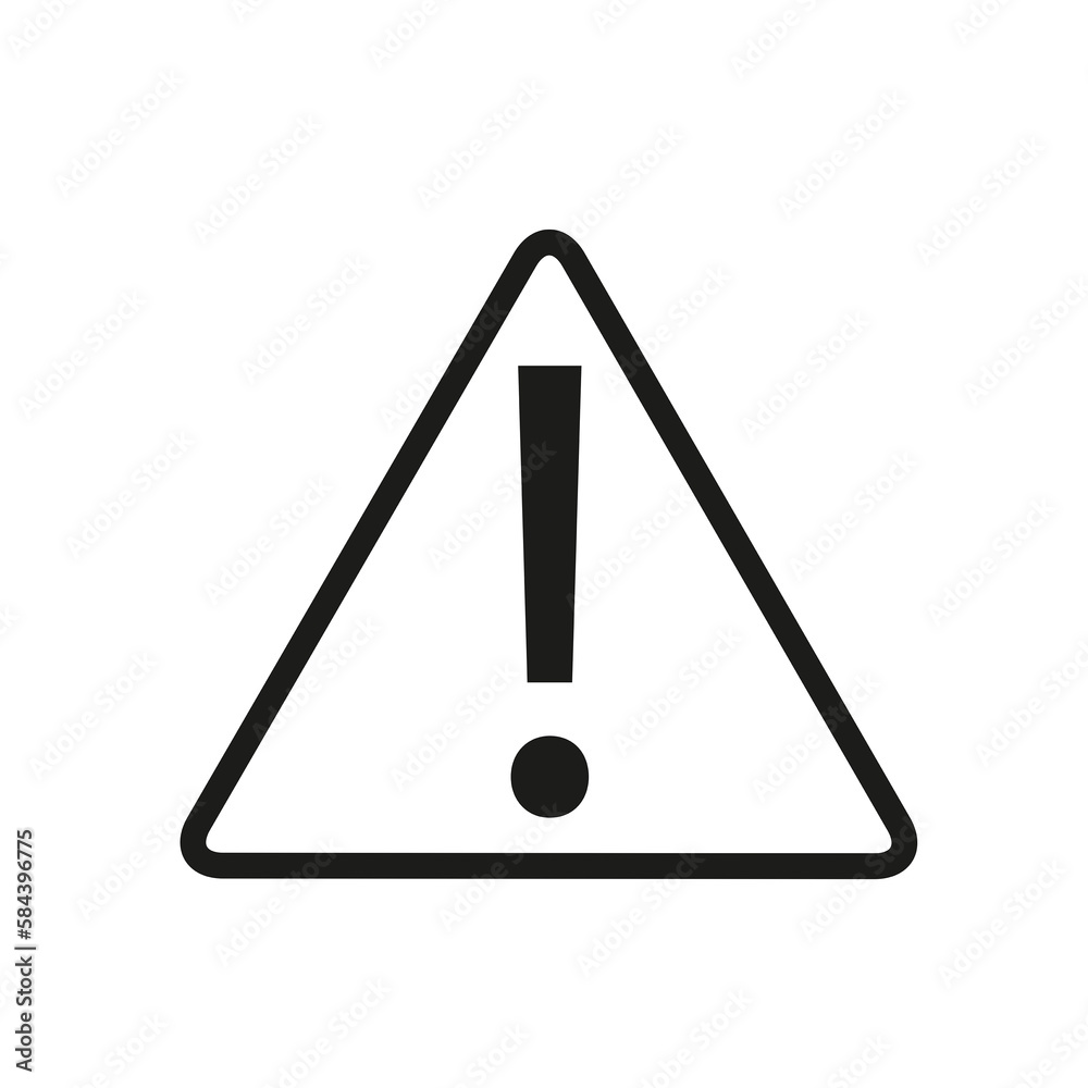 icono de advertencia y atención. signo de exclamación sobre un fondo blanco liso y aislado. Vista de frente y de cerca. Copy space icono de advertencia y atención. signo de exclamación sobre un fondo blanco liso y aislado. Vista de frente y de cerca. Copy space