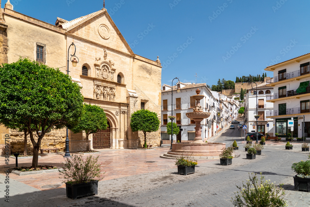  Panoramic view of San Sebastian Square with the old church 
