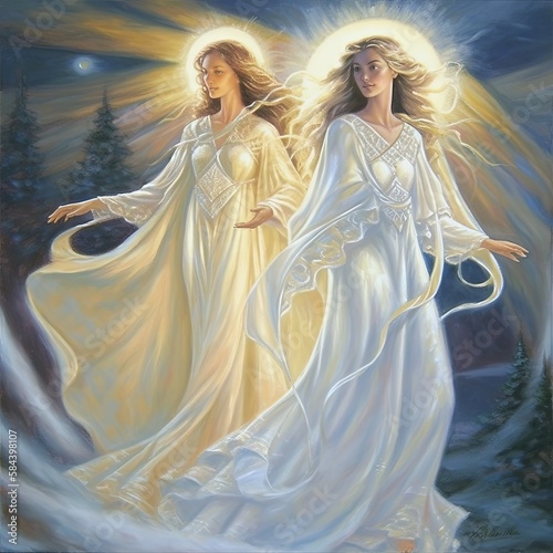 Wallpaper Mural The angelic world of life  heaven  salvation  hope, Generative AI Torontodigital.ca