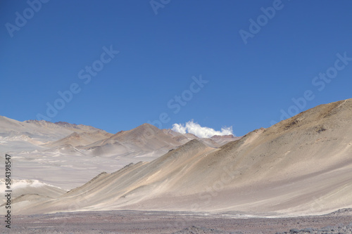 The white dunes of Pumice near the volcanoes in the Puna Aregentina