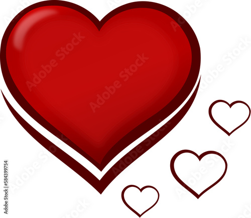 Vector clip art of glossy heart