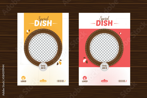 Food Flyer Template Design, Restaurant Food, Vector Illustration For Food Poster
