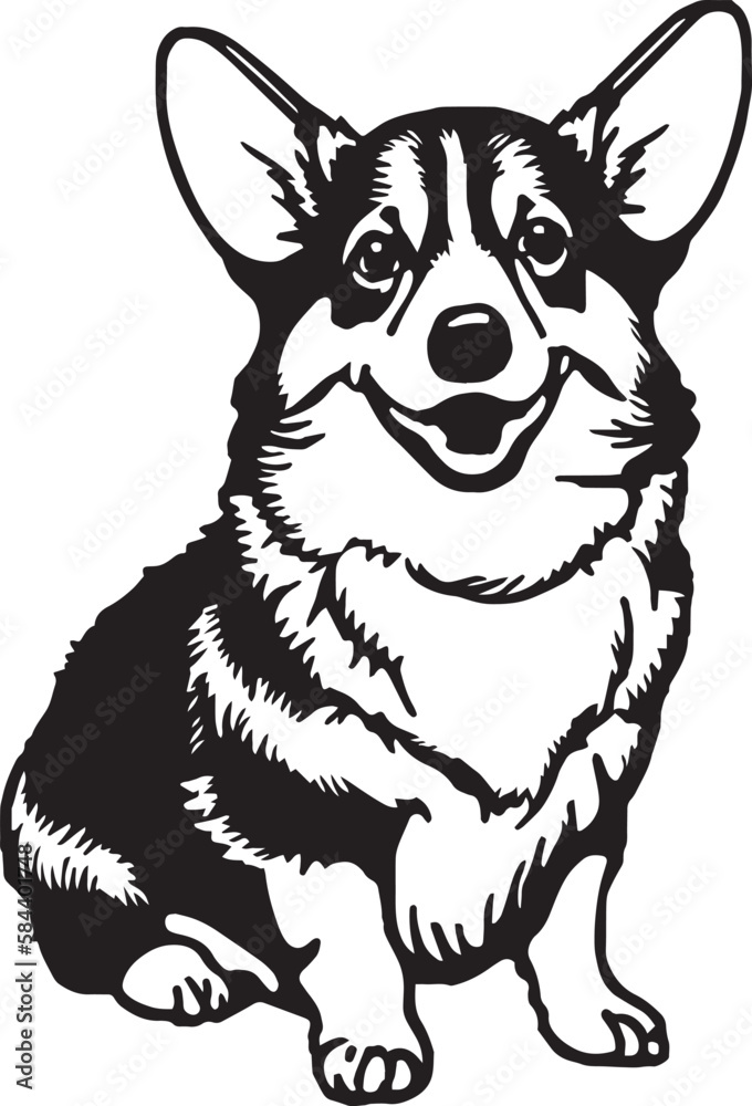 Corgi dog face isolated on a white background, SVG, Vector, Illustration. Corgi dog face isolated on a white background, SVG, Vector, Illustration.