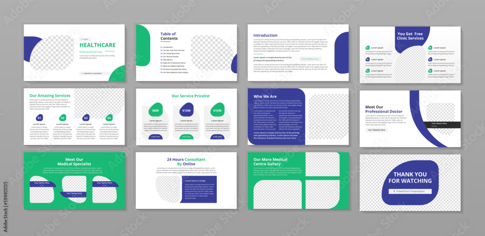 Healthcare PowerPoint template design with Medical ppt slide background