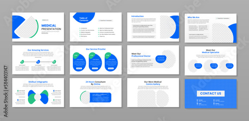 Medical PowerPoint template design with ppt slide background
