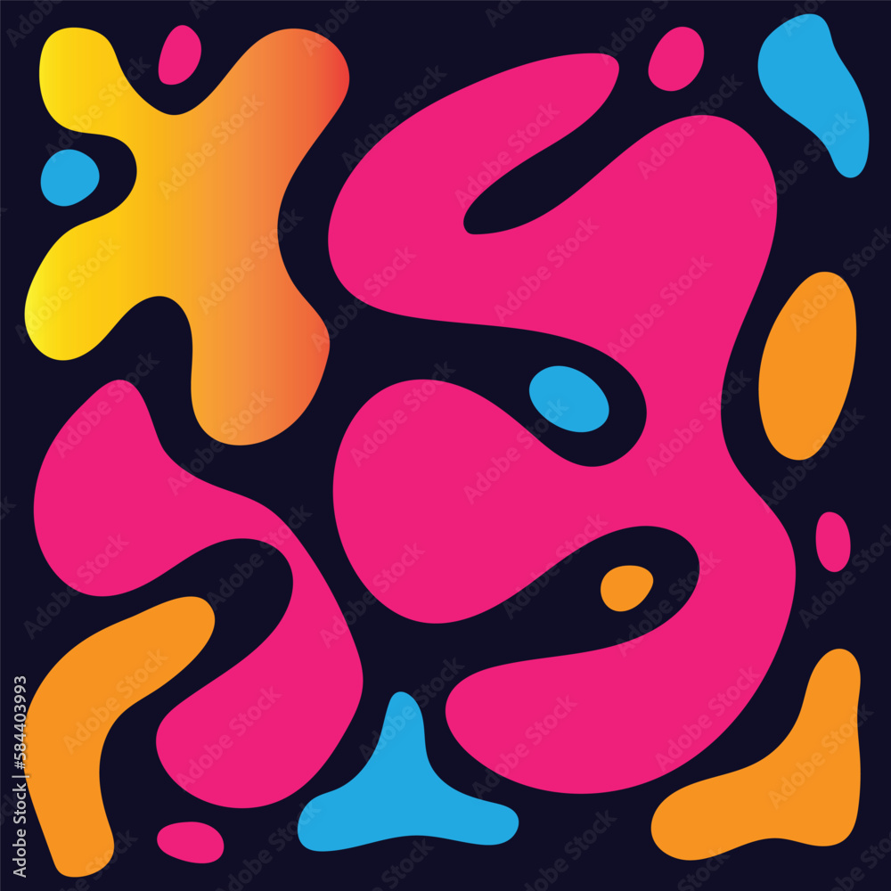 Colorful Fluid shapes seamless patterns modern background. Abstract flat different shapes colorful pattern. Colorful Fluid shapes seamless patterns modern background. Abstract flat different shapes colorful pattern.