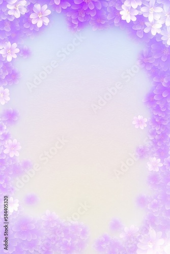 Soft Lavender Background Silhouettes Flowers Vertical Mobile Postcard. Generative AI photo