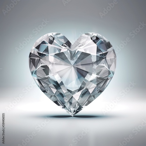 heart shaped diamond  generative ai