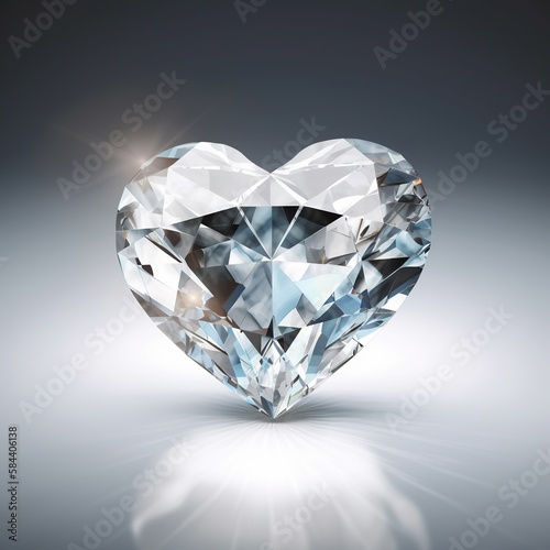 heart shaped diamond  generative ai