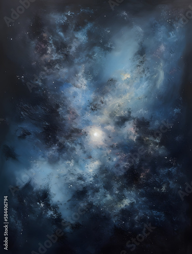 Oil painted galaxy. Generative AI