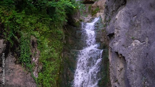 Waldbachstrub Wasserfall in Austria near Hallstatt, 4k footage, stock video photo