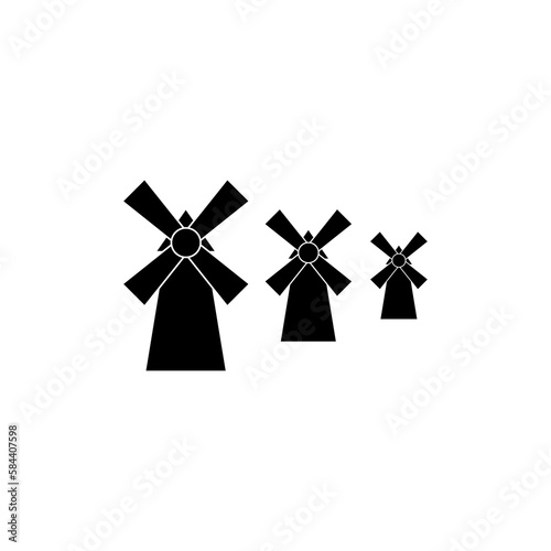 Windmill icon isolated on transparent background