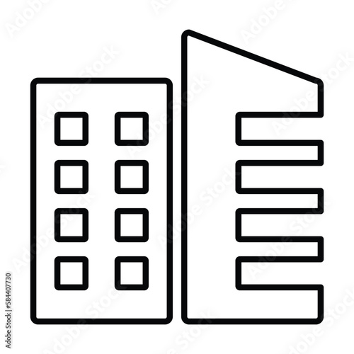 building icon, city vector, hotel illustration