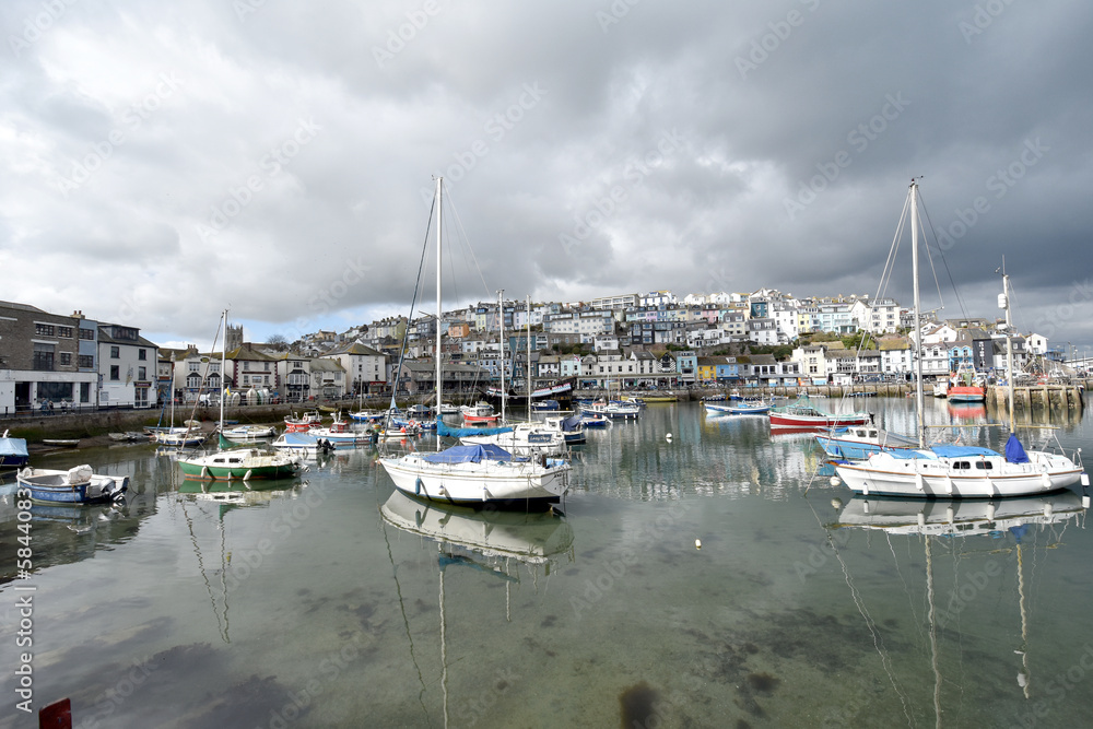 Brixham harbour in Devon UK