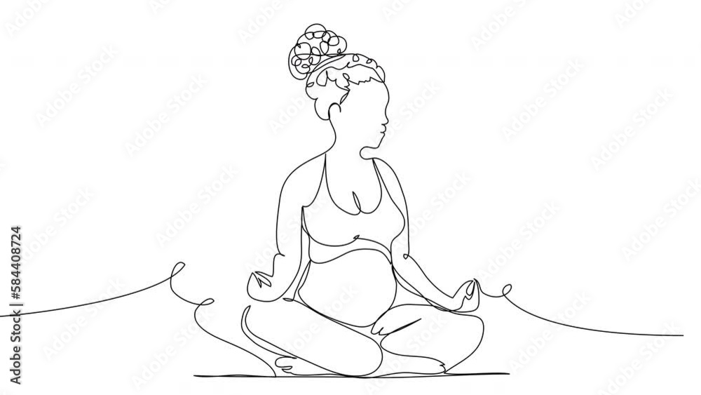Self-drawing a pregnant woman meditates in the lotus position with one line. The concept of women's health and tranquility. 4k new life whiteboard with alpha channel. Stock video loop. Self-drawing a pregnant woman meditates in the lotus position with one line. The concept of women's health and tranquility. 4k new life whiteboard with alpha channel. Stock video loop.