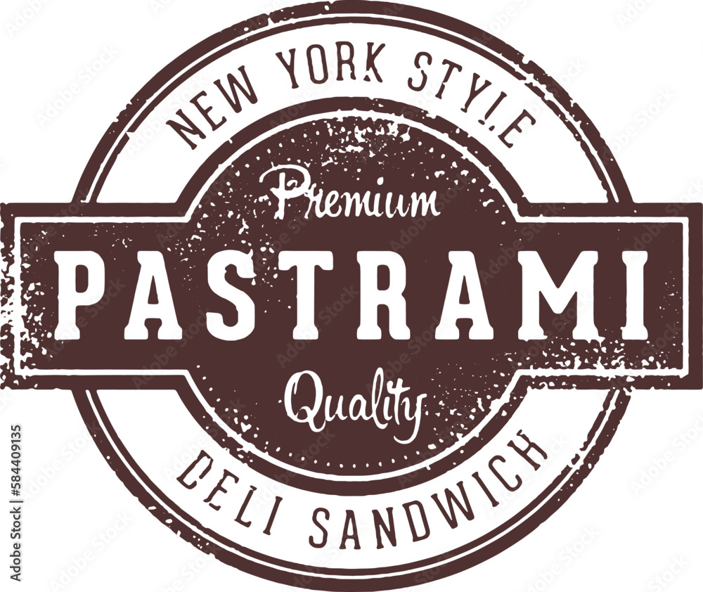 Vintage Pastrami Sandwich Menu Design Stamp
