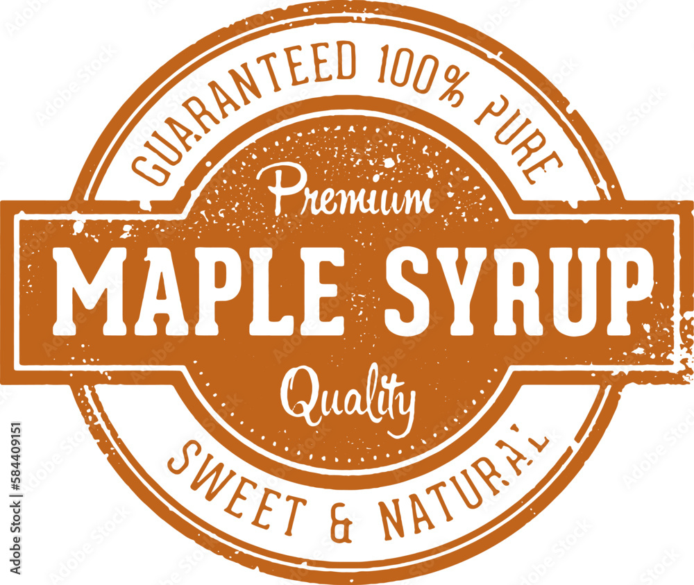 Vintage Maple Syrup Menu Stamp