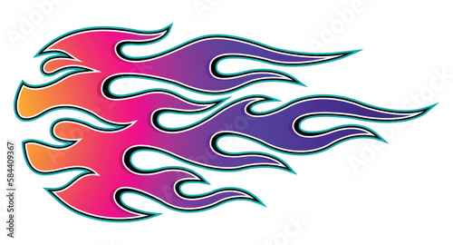 Tribal fire flame race car body side vinyl sticker vector eps art image file. Burning tires and flames sport car decal. Side speed decoration for cars, auto, truck, boat, suv, motorcycle.