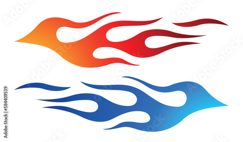Tribal fire flame race car body side vinyl sticker vector eps art image file. Burning tires and flames sport car decal. Side speed decoration for cars  auto  truck  boat  suv  motorcycle.