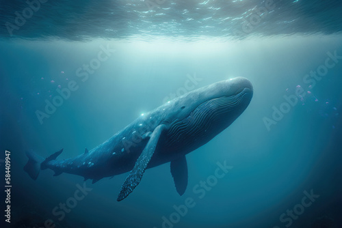 Humpback whale breach ,made with Generative AI © DNY3D