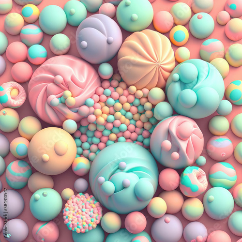 Wallpaper Mural Sweet colorful candies and lollipops ,made with Generative AI Torontodigital.ca