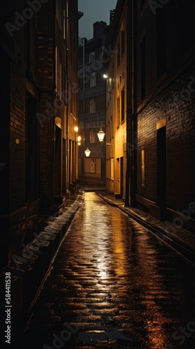 street at night, generative AI