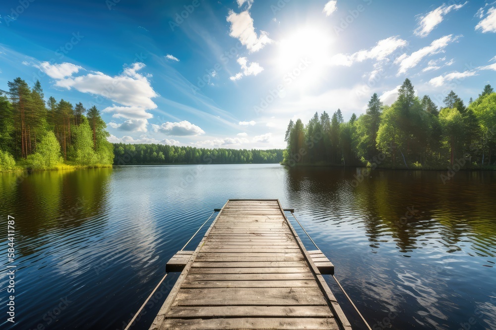 lake in the forest, generative AI lake in the forest, generative AI