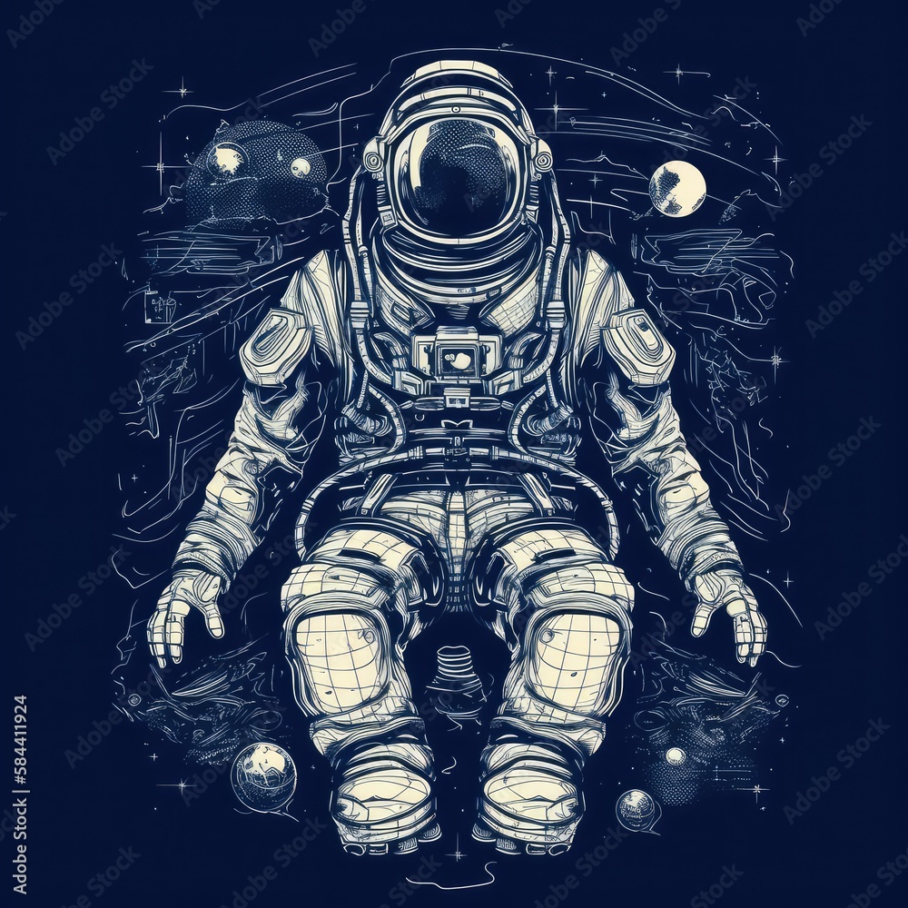 Fototapeta premium astronaut in space, generative AI