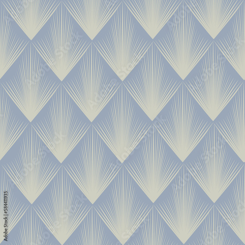 Abstract geometric pattern with stripe lines. Artistic fan shape floral ornamental tile background. Flourish texture in egypt style.