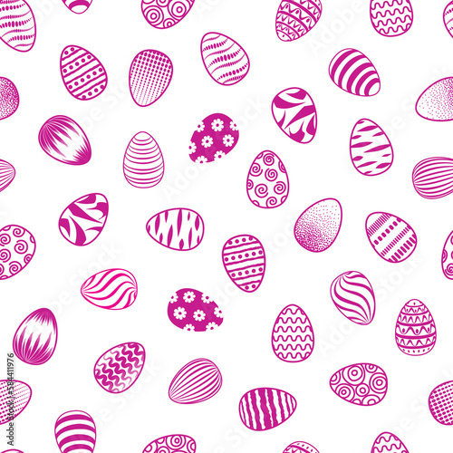 Easter egg seamless pattern. Spring holiday background for printing on fabric, paper for scrapbooking, gift wrap and wallpapers.