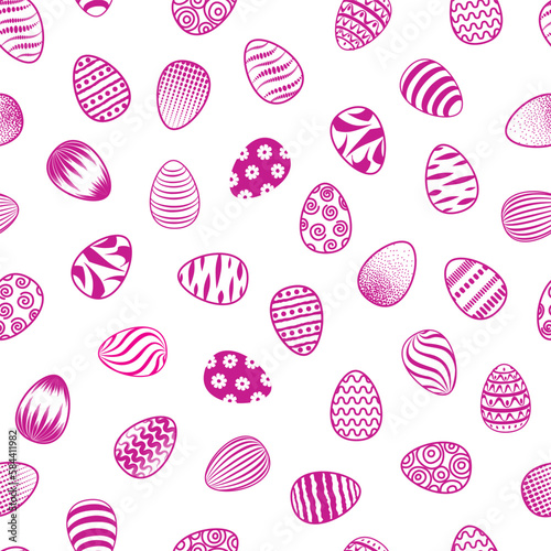 Easter egg seamless pattern. Spring holiday Easter background for printing on fabric, paper for scrapbooking, gift wrap and wallpapers.