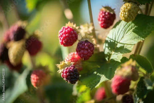 blackberries and raspberries, generative AI
