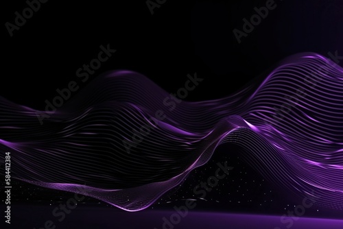 Network technology background Futuristic tech black background Low poly wire illustration made with generative AI photo